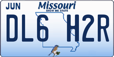 MO license plate DL6H2R