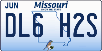 MO license plate DL6H2S
