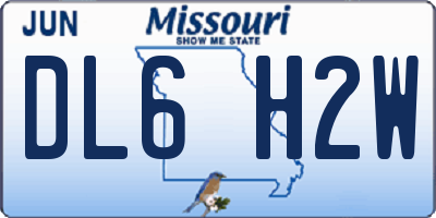 MO license plate DL6H2W