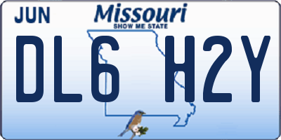 MO license plate DL6H2Y