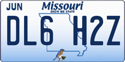 MO license plate DL6H2Z