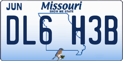 MO license plate DL6H3B
