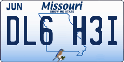 MO license plate DL6H3I