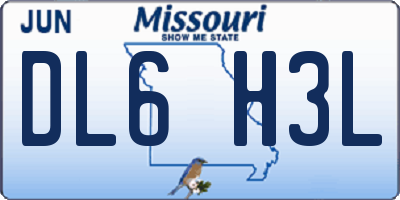 MO license plate DL6H3L