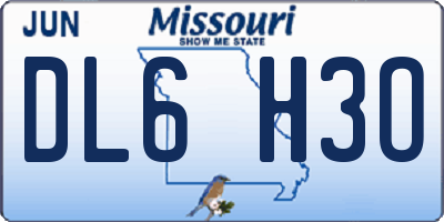 MO license plate DL6H3O