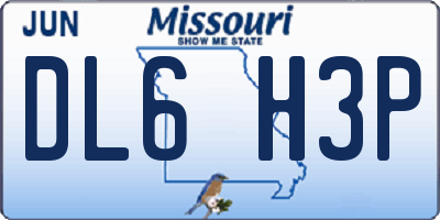 MO license plate DL6H3P
