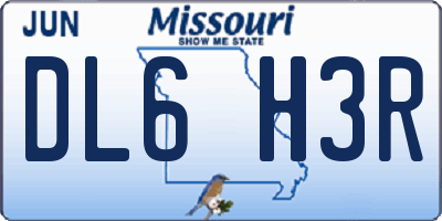 MO license plate DL6H3R