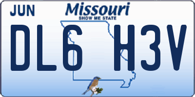 MO license plate DL6H3V