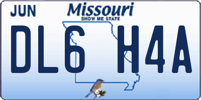MO license plate DL6H4A
