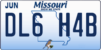 MO license plate DL6H4B