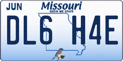 MO license plate DL6H4E