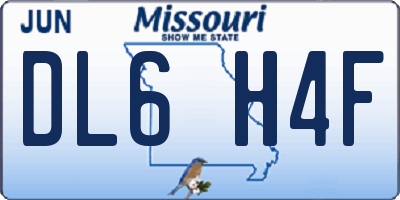 MO license plate DL6H4F