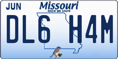 MO license plate DL6H4M
