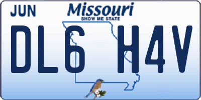 MO license plate DL6H4V