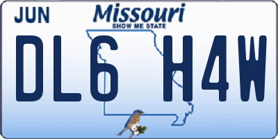 MO license plate DL6H4W