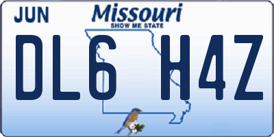 MO license plate DL6H4Z