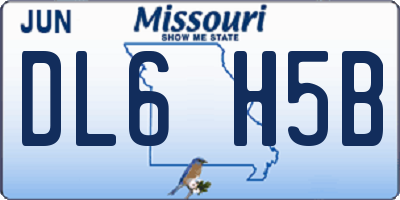 MO license plate DL6H5B