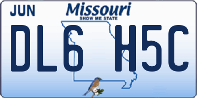 MO license plate DL6H5C