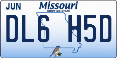 MO license plate DL6H5D