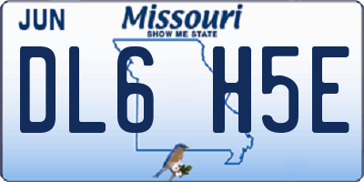 MO license plate DL6H5E