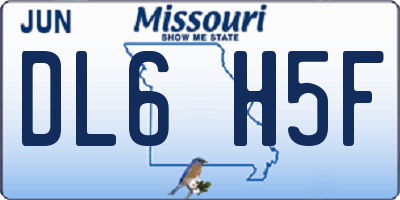 MO license plate DL6H5F