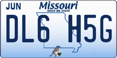 MO license plate DL6H5G