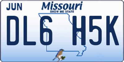MO license plate DL6H5K