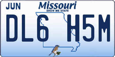 MO license plate DL6H5M
