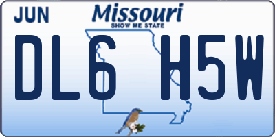 MO license plate DL6H5W