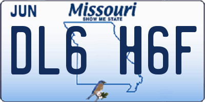 MO license plate DL6H6F