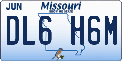 MO license plate DL6H6M