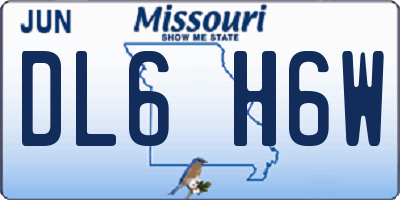 MO license plate DL6H6W