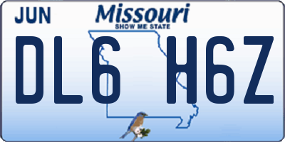 MO license plate DL6H6Z