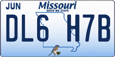 MO license plate DL6H7B