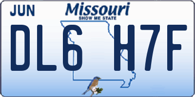 MO license plate DL6H7F