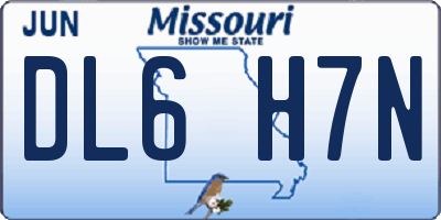 MO license plate DL6H7N