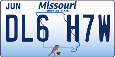 MO license plate DL6H7W