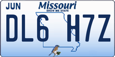 MO license plate DL6H7Z