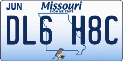 MO license plate DL6H8C