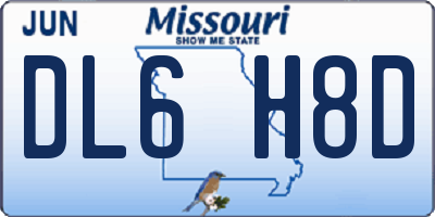 MO license plate DL6H8D