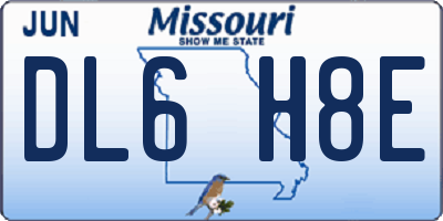 MO license plate DL6H8E