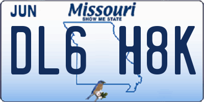 MO license plate DL6H8K