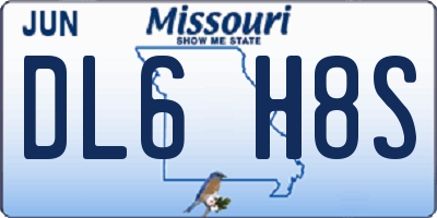 MO license plate DL6H8S