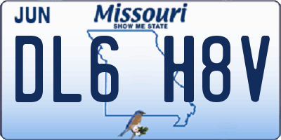 MO license plate DL6H8V