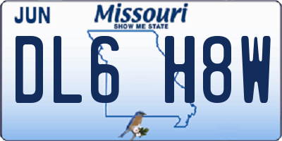 MO license plate DL6H8W