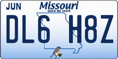 MO license plate DL6H8Z