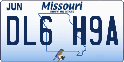 MO license plate DL6H9A