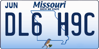 MO license plate DL6H9C