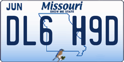 MO license plate DL6H9D
