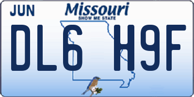 MO license plate DL6H9F